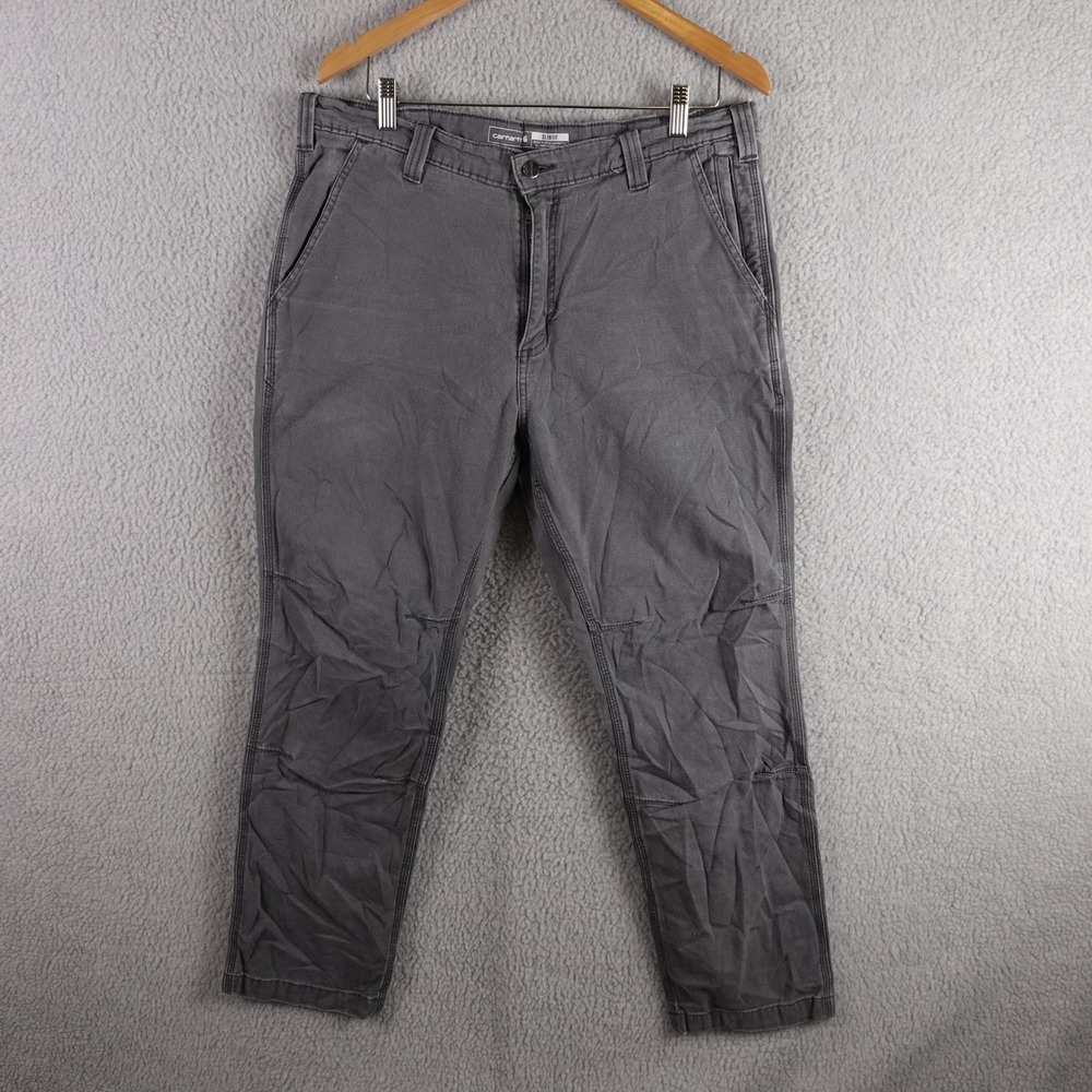 Carhartt Mens Gray Slim Fit Canvas Work Pants 36x30 BN2821-M 102821-029